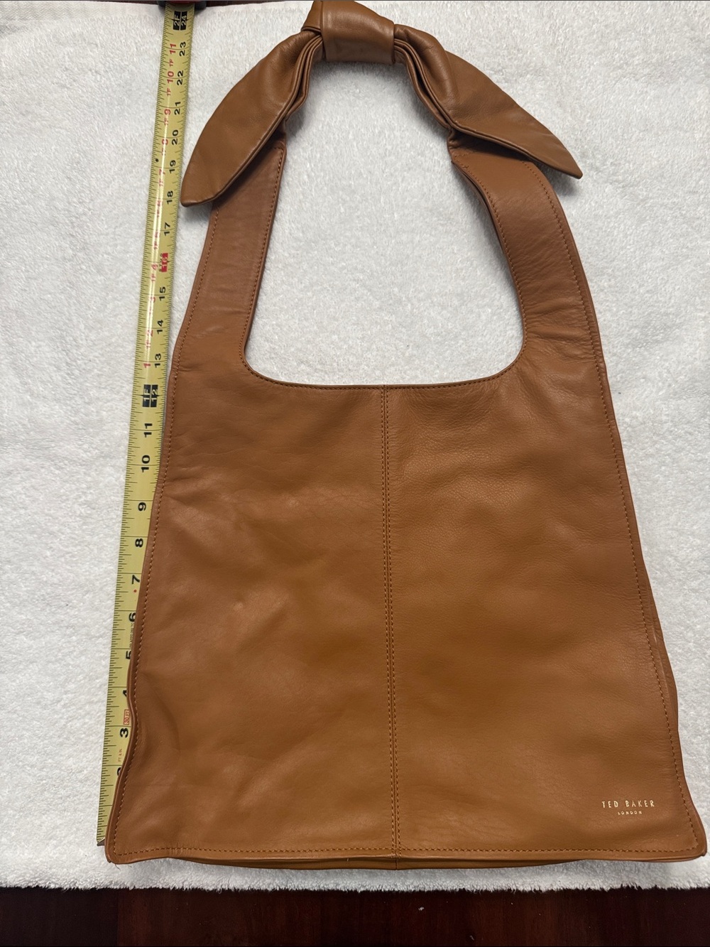 Ted Baker Tan Leather Knot-Handle Shoulder Bag